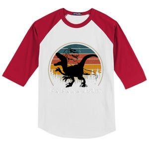 Papasaurus Retro Kids Colorblock Raglan Jersey