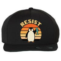 Penguin Resist Protest Chill Bold Statement Wool Snapback Cap