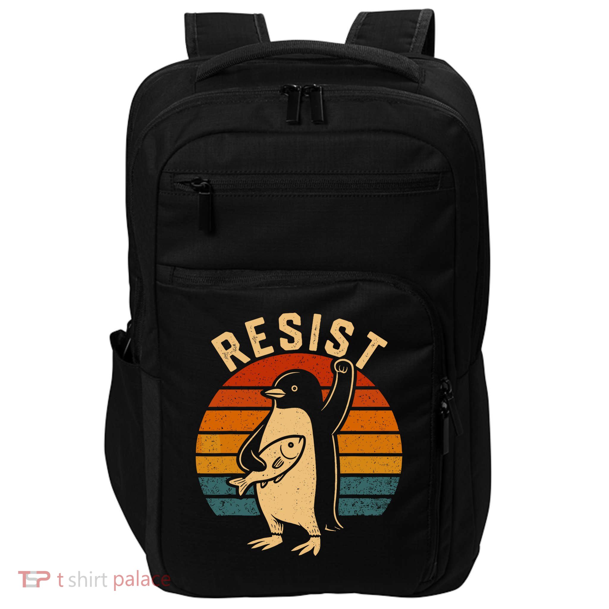 Penguin Resist Penguins Protest Against Tariffs Impact Tech Backpack