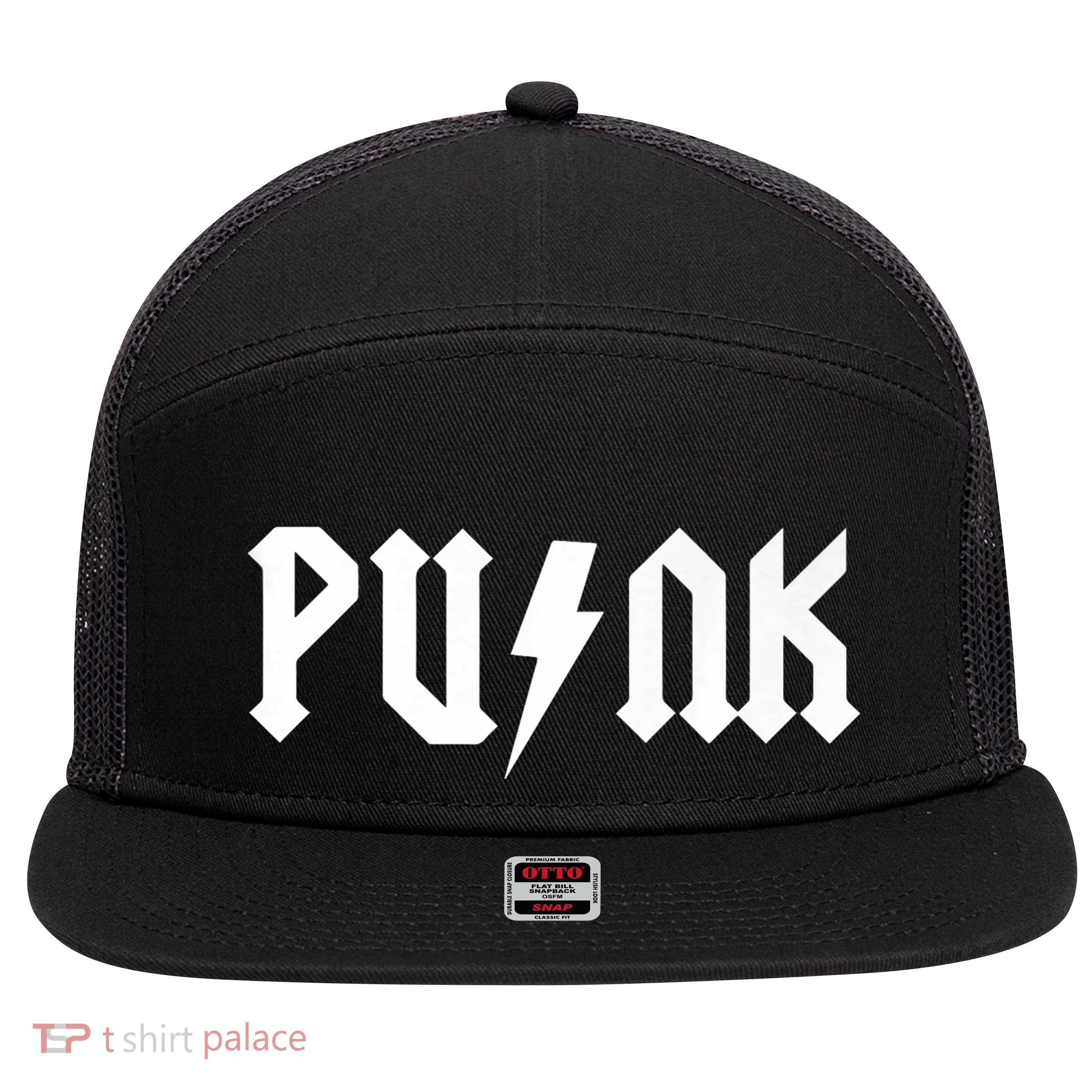 Punk Rock 7 Panel Mesh Trucker Snapback Hat
