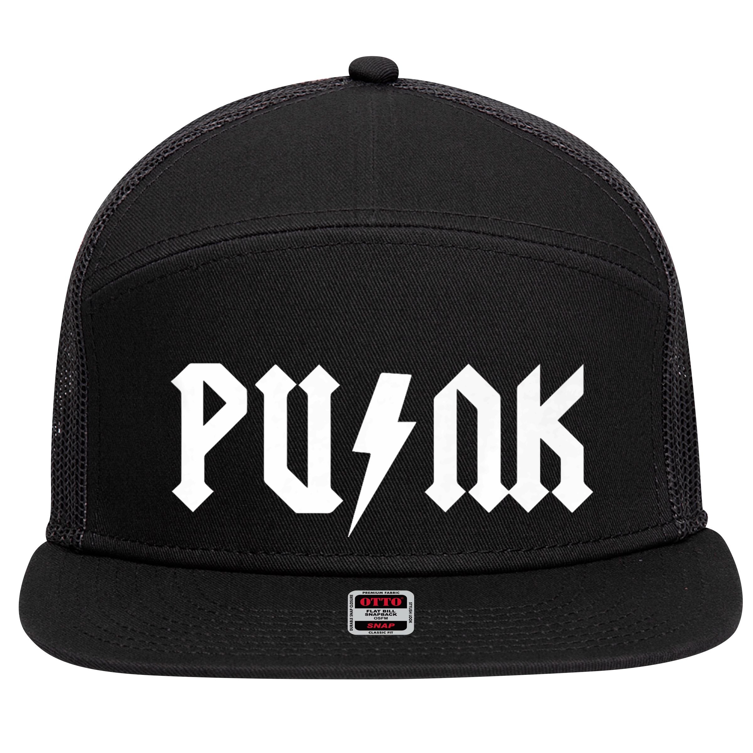 Punk Rock 7 Panel Mesh Trucker Snapback Hat