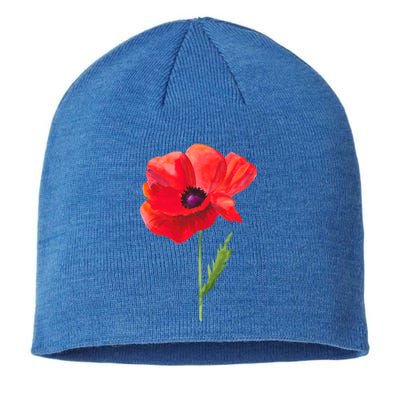 Poppy Red Poppy Flower Watercolour Garden Art Poppy Gift Sustainable Beanie