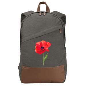 Poppy Red Poppy Flower Watercolour Garden Art Poppy Gift Cotton Canvas Backpack