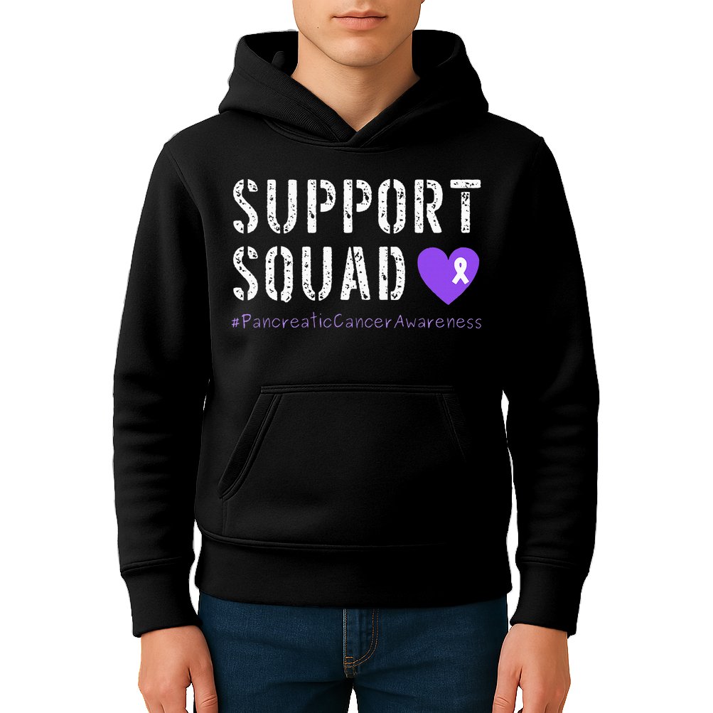 Purple Ribbon Pancreatic Cancer Awareness Kids Hoodie