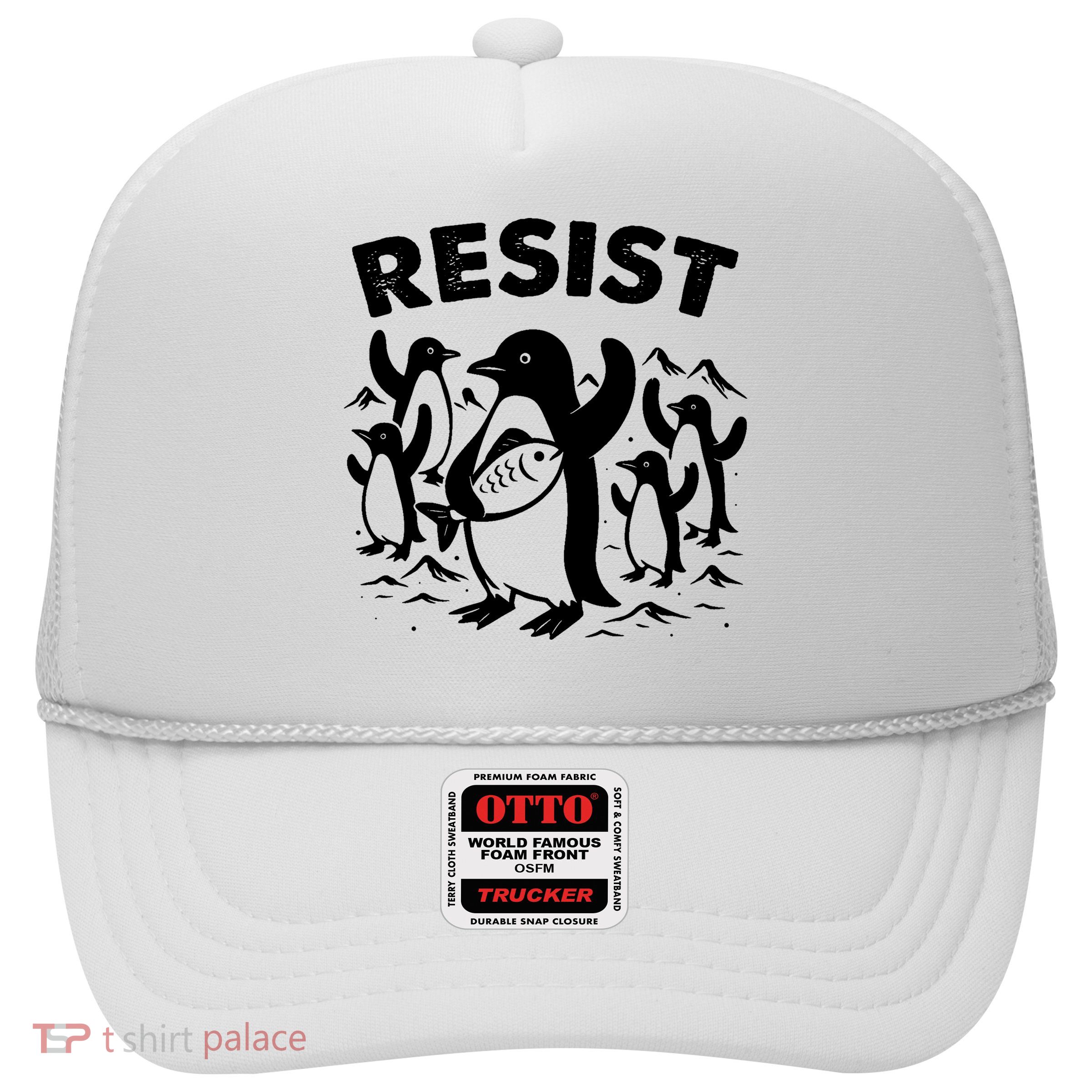 Penguin Resist Penguins Protest Against Tariffs  Trucker Hat