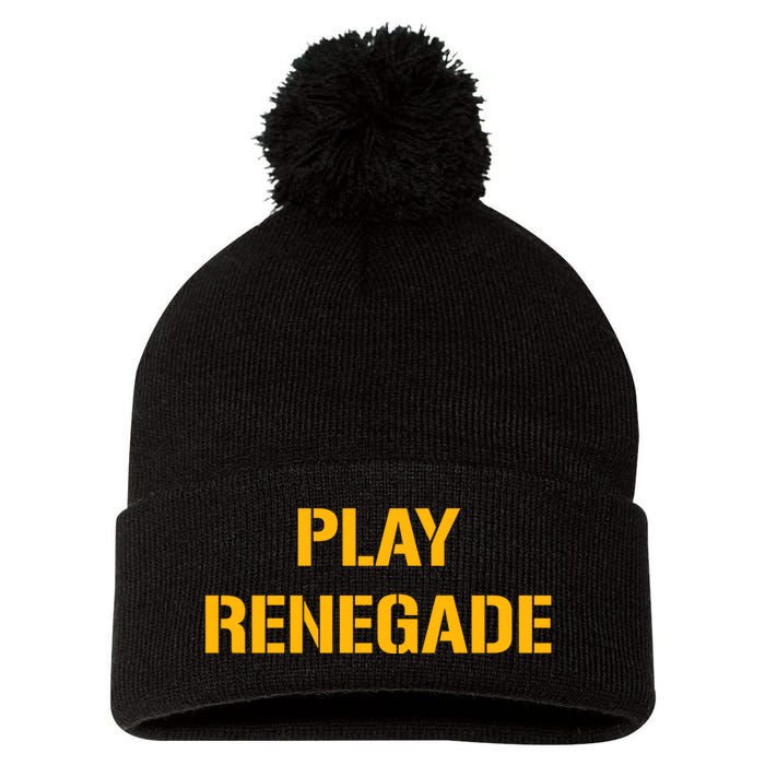 Play Renegade: Pittsburgh Theme Pom Pom 12in Knit Beanie