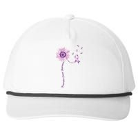 Purple Ribbon Pancreatic Cancer Awareness Snapback Five-Panel Rope Hat