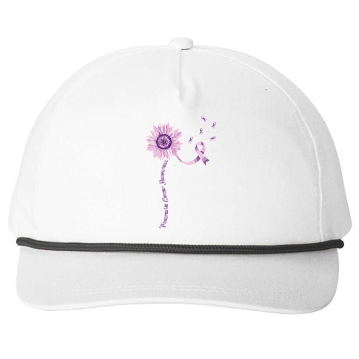 Purple Ribbon Pancreatic Cancer Awareness Snapback Five-Panel Rope Hat