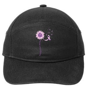 Purple Ribbon Pancreatic Cancer Awareness 7-Panel Snapback Hat