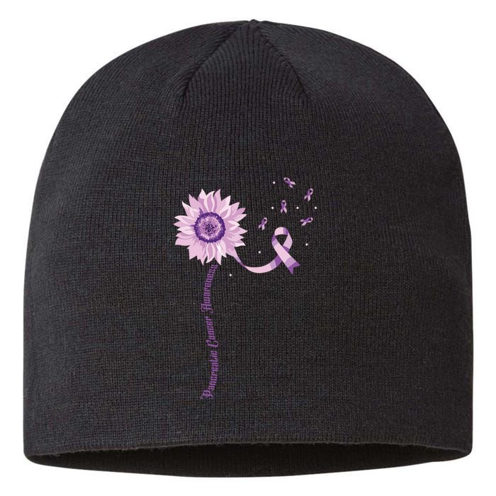 Purple Ribbon Pancreatic Cancer Awareness Sustainable Beanie