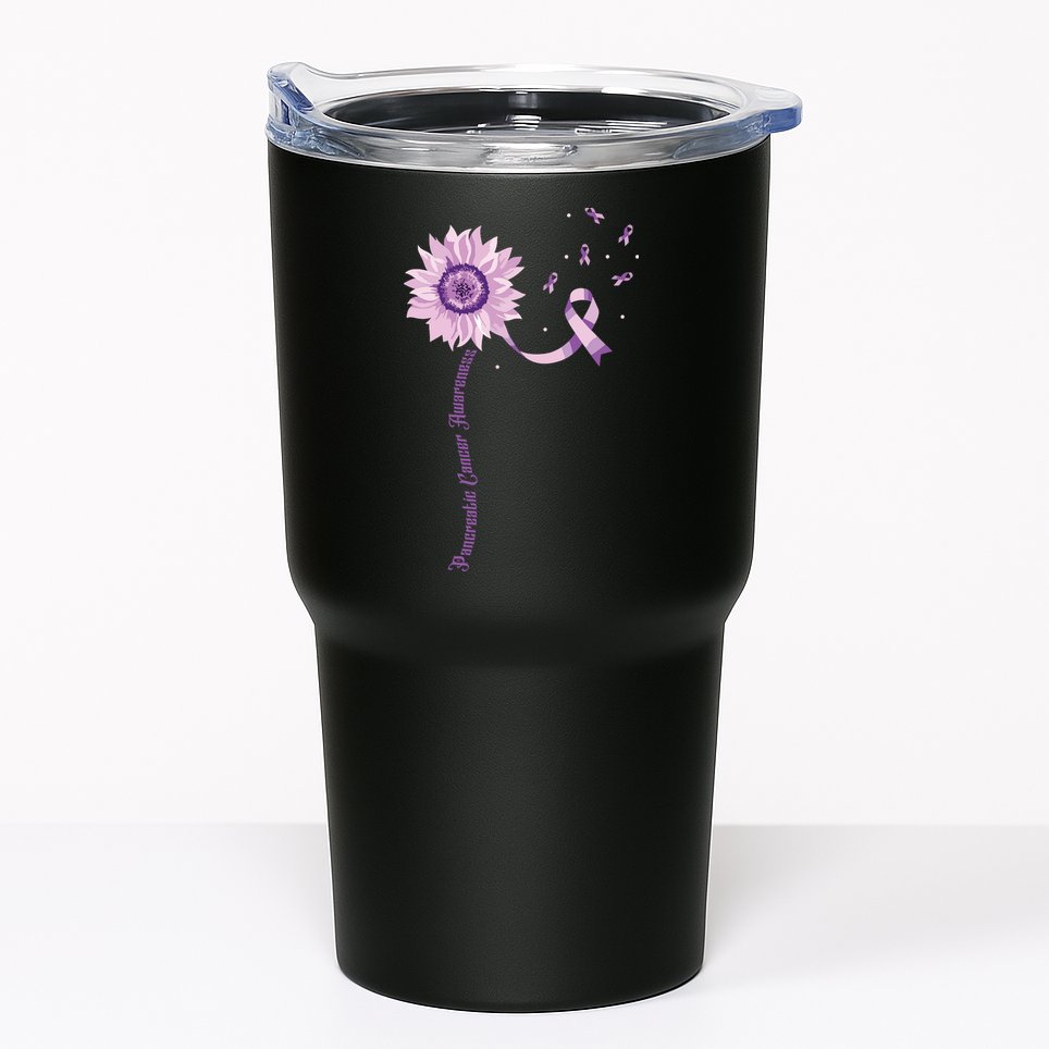 Purple Ribbon Pancreatic Cancer Awareness Tumbler