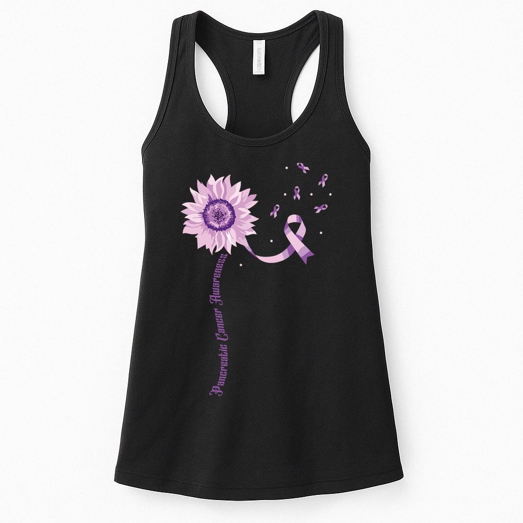 Purple Ribbon Pancreatic Cancer Awareness Womens Tank Top