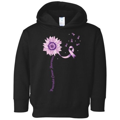 Purple Ribbon Pancreatic Cancer Awareness Toddler Hoodie