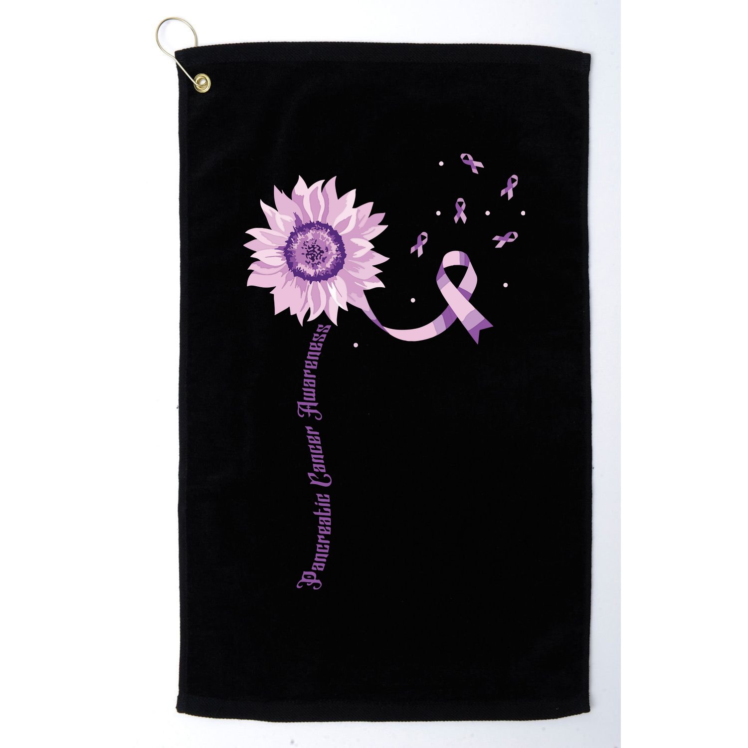 Purple Ribbon Pancreatic Cancer Awareness Golf Towel