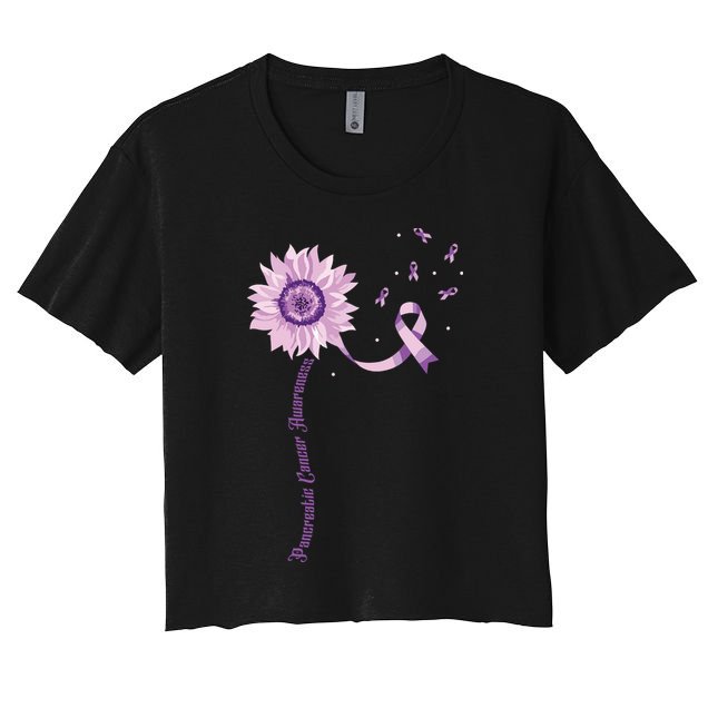 Purple Ribbon Pancreatic Cancer Awareness Crop Top