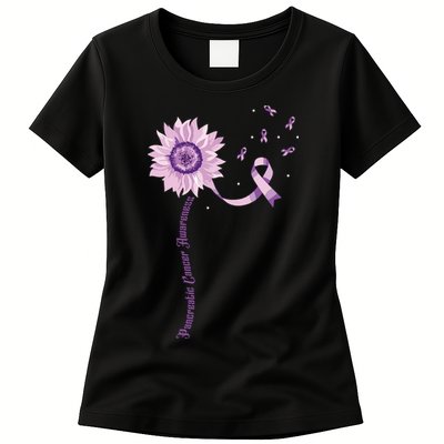 Purple Ribbon Pancreatic Cancer Awareness Womens T-Shirt