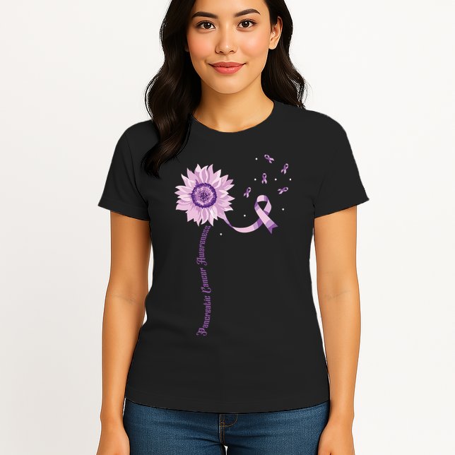 Purple Ribbon Pancreatic Cancer Awareness Womens T-Shirt