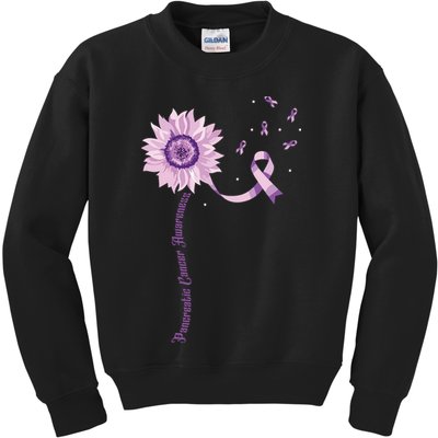 Purple Ribbon Pancreatic Cancer Awareness Kids Sweatshirt