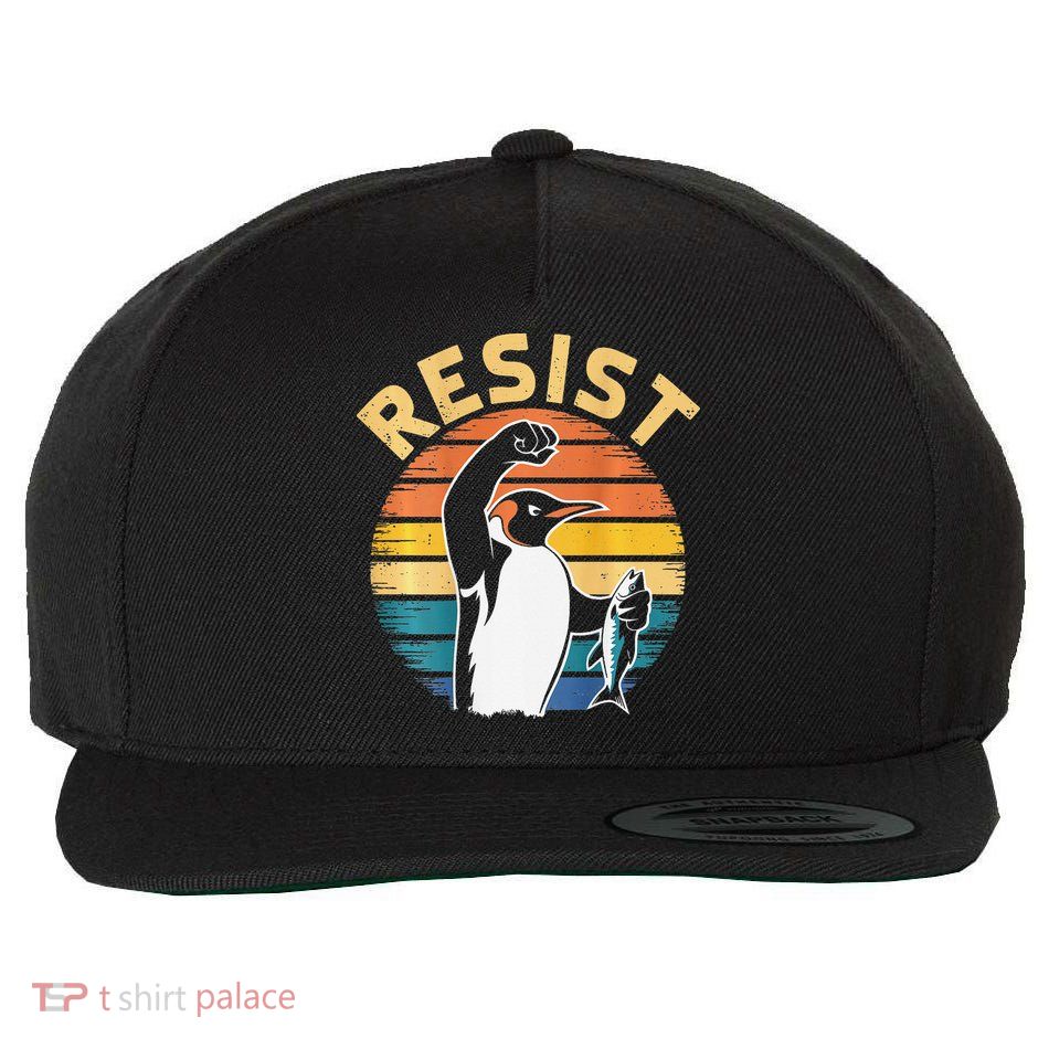 Penguin Resist Penguins Protest Against Tariffs Wool Snapback Cap