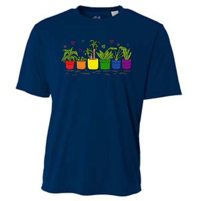 Pride Rainbow Plant Life Lgbtq Ally Design Cooling Performance Crew T-Shirt