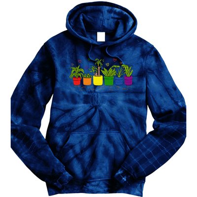 Pride Rainbow Plant Life Lgbtq Ally Design Tie Dye Hoodie