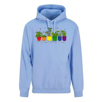 Pride Rainbow Plant Life Lgbtq Ally Design Unisex Surf Hoodie