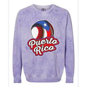 Puerto Rico Pride | Baseball Boricua Flag Colorblast Crewneck Sweatshirt