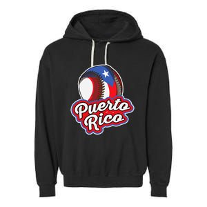 Puerto Rico Pride | Baseball Boricua Flag Garment-Dyed Fleece Hoodie