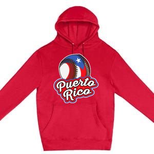 Puerto Rico Pride | Baseball Boricua Flag Premium Pullover Hoodie