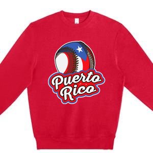 Puerto Rico Pride | Baseball Boricua Flag Premium Crewneck Sweatshirt