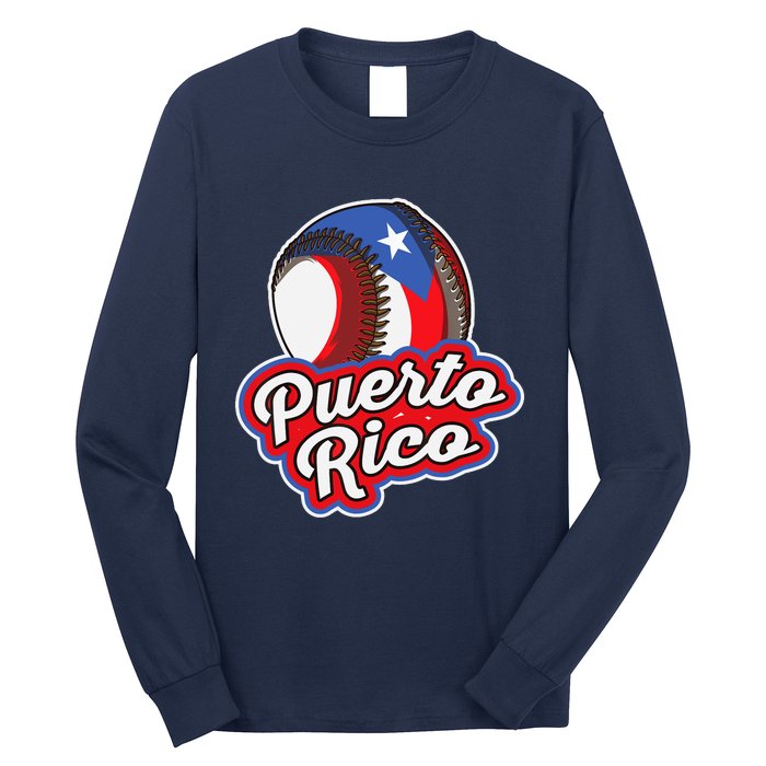 Puerto Rico Pride | Baseball Boricua Flag Long Sleeve Shirt