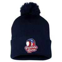 Puerto Rico Pride | Baseball Boricua Flag Pom Pom 12in Knit Beanie