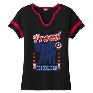 Proud Republican Political Ladies Halftime Notch Neck Tee