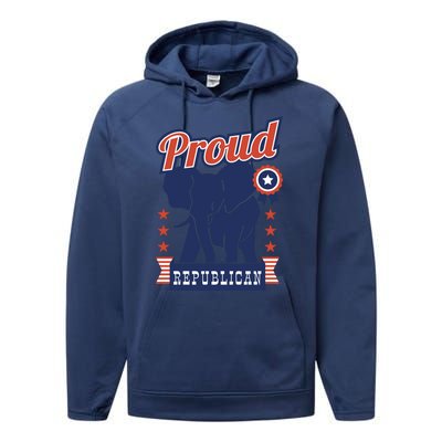 Proud Republican Political Performance Fleece Hoodie