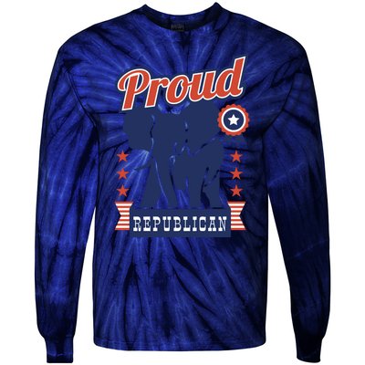 Proud Republican Political Tie-Dye Long Sleeve Shirt