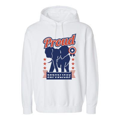 Proud Republican Political Garment-Dyed Fleece Hoodie