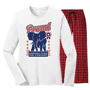 Proud Republican Political Women's Long Sleeve Flannel Pajama Set 