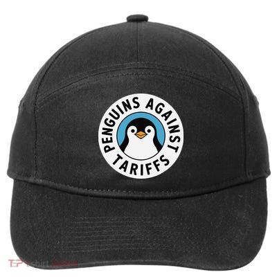 Penguin Resist Penguins Funny Protest Against Tariffs 7-Panel Snapback Hat