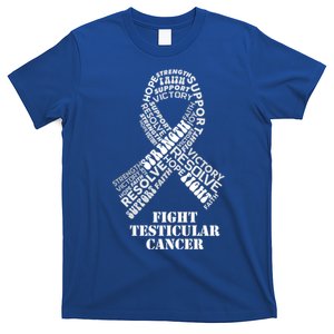 Purple Ribbon Products Funny Gift For Testicular Cancer Awareness Gift T-Shirt