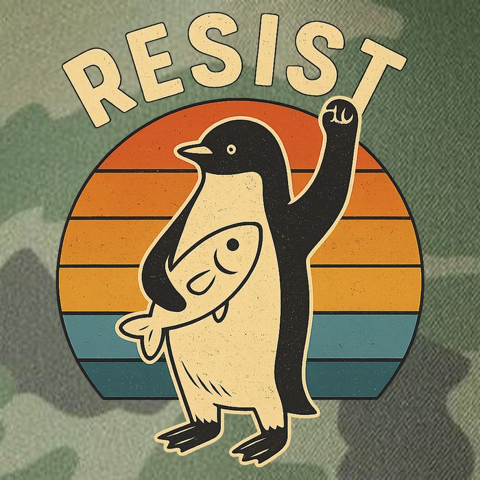Penguin Resist Protest Against Tariffs Legacy Tie Dye Trucker Hat