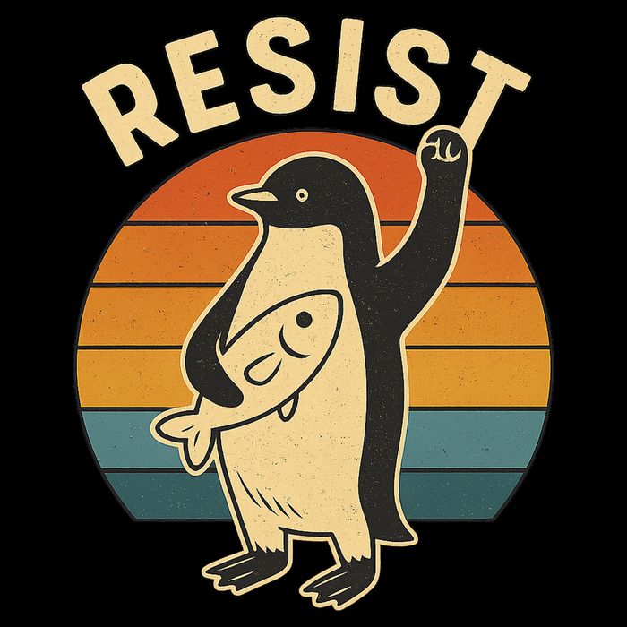 Penguin Resist Protest Against Tariffs Polo