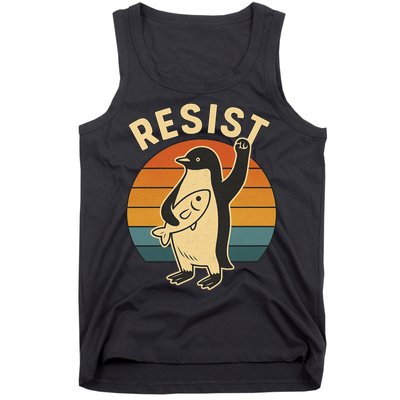 Penguin Resist Protest Against Tariffs Tank Top