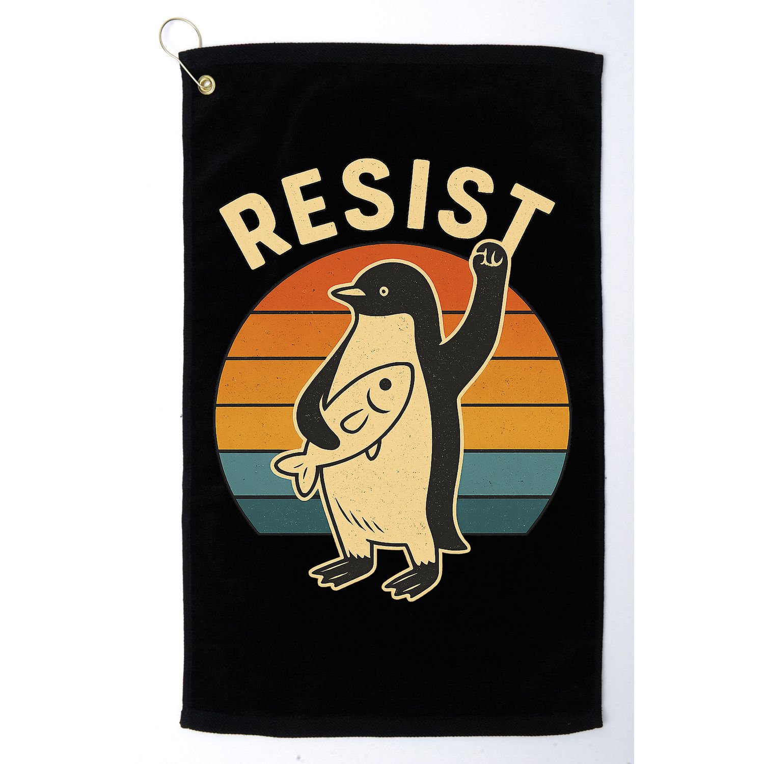 Penguin Resist Protest Against Tariffs Golf Towel