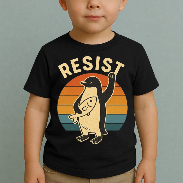 Penguin Resist Protest Against Tariffs Toddler T-Shirt