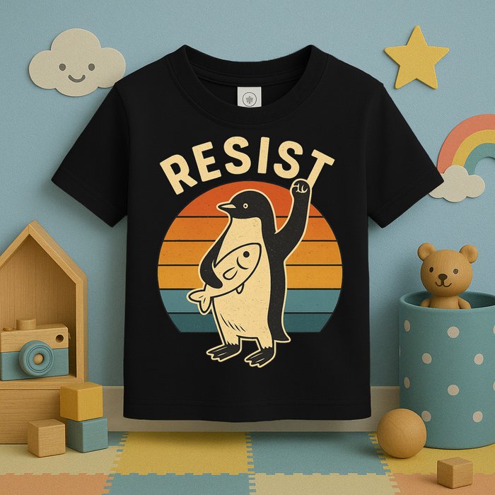 Penguin Resist Protest Against Tariffs Toddler T-Shirt