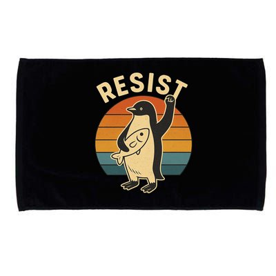 Penguin Resist Protest Against Tariffs Microfiber Hand Towel