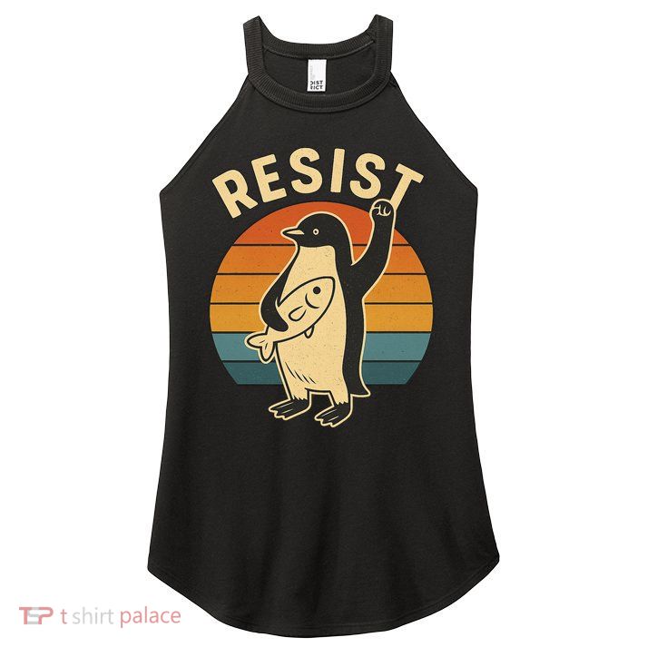 Penguin Resist Protest Against Tariffs Women's Perfect Tri Rocker Tank