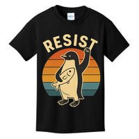 Penguin Resist Protest Against Tariffs Kids T-Shirt