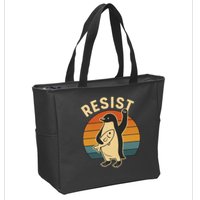 Penguin Resist Protest Against Tariffs Zip Tote Bag