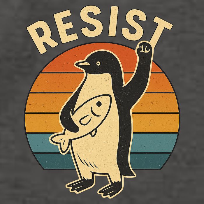 Penguin Resist Protest Against Tariffs Vector Backpack
